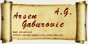 Arsen Gaburović vizit kartica